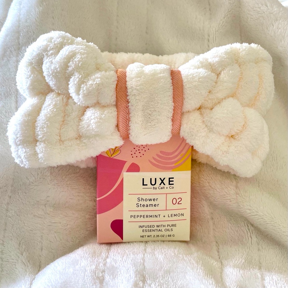 Lux Terry Cloth Hair Band 💝 with Free Cait & Co. Lux Shower Steamer